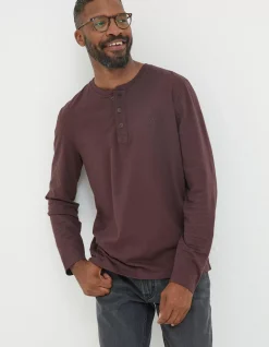 Men FatFace T-Shirts|Woodside Slub Henley