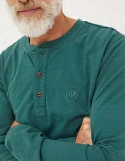 Men FatFace T-Shirts|Woodside Slub Henley