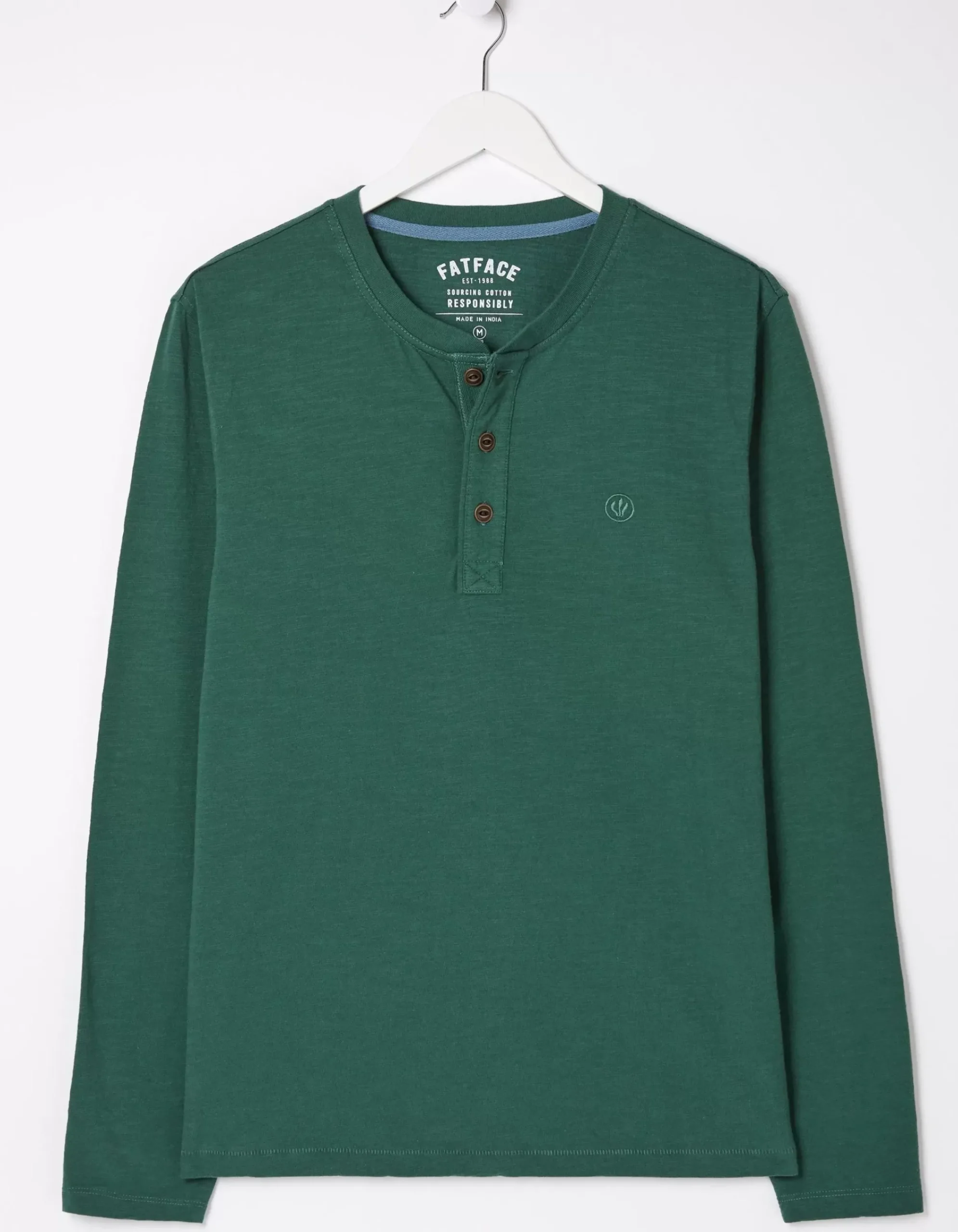 Men FatFace T-Shirts|Woodside Slub Henley
