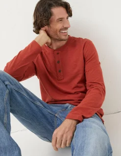 Men FatFace T-Shirts|Woodside Slub Henley