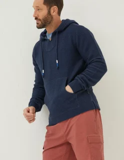 Men FatFace Sweatshirts & Hoodies|Woolacombe Button Hoodie