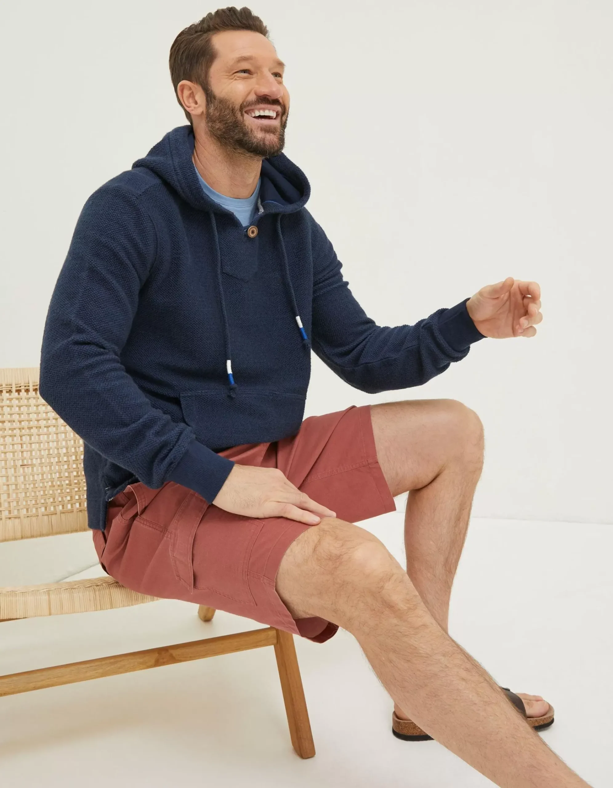 Men FatFace Sweatshirts & Hoodies|Woolacombe Button Hoodie