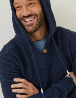 Men FatFace Sweatshirts & Hoodies|Woolacombe Button Hoodie