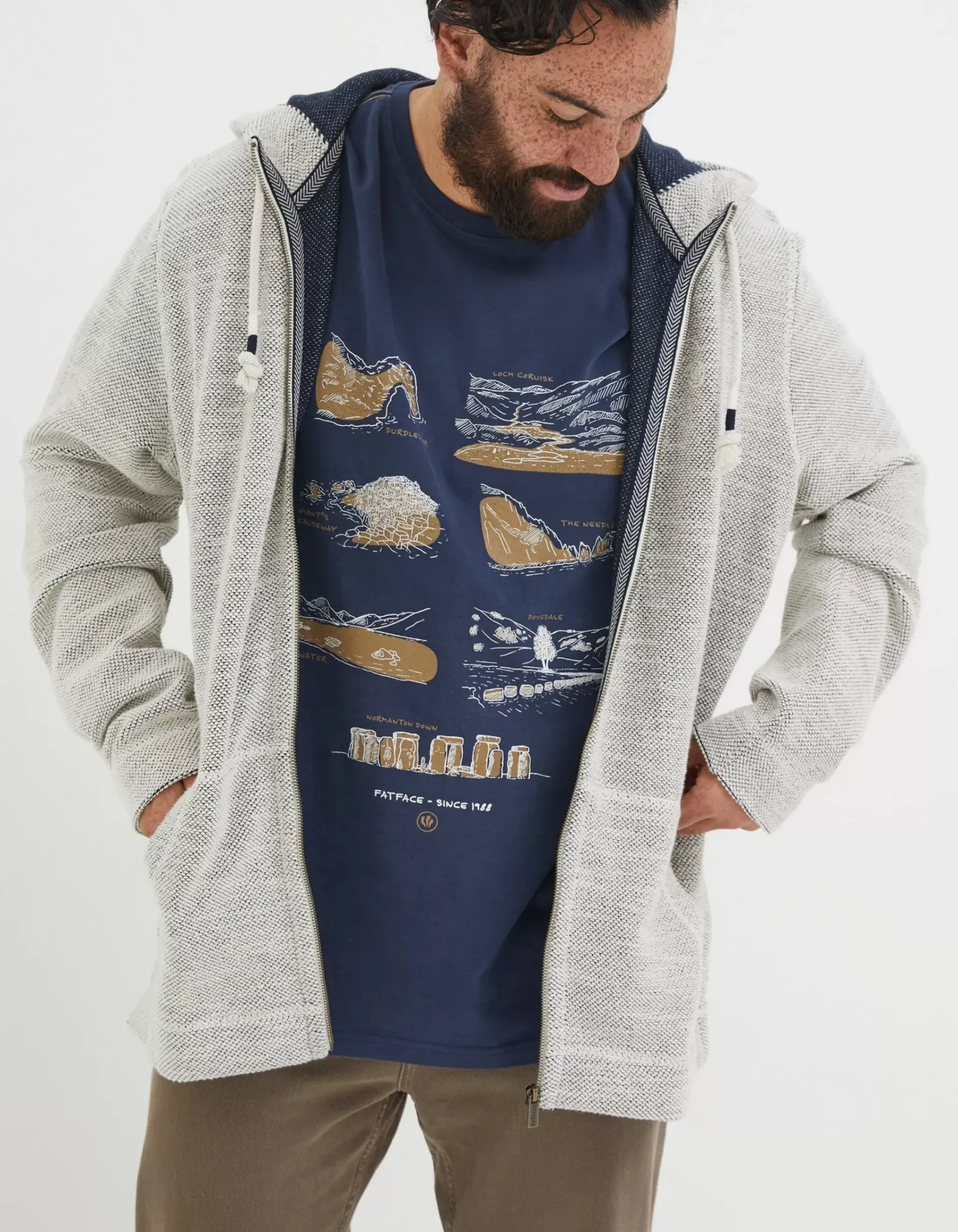 Men FatFace View All|Woolacombe Zip Through Hoodie