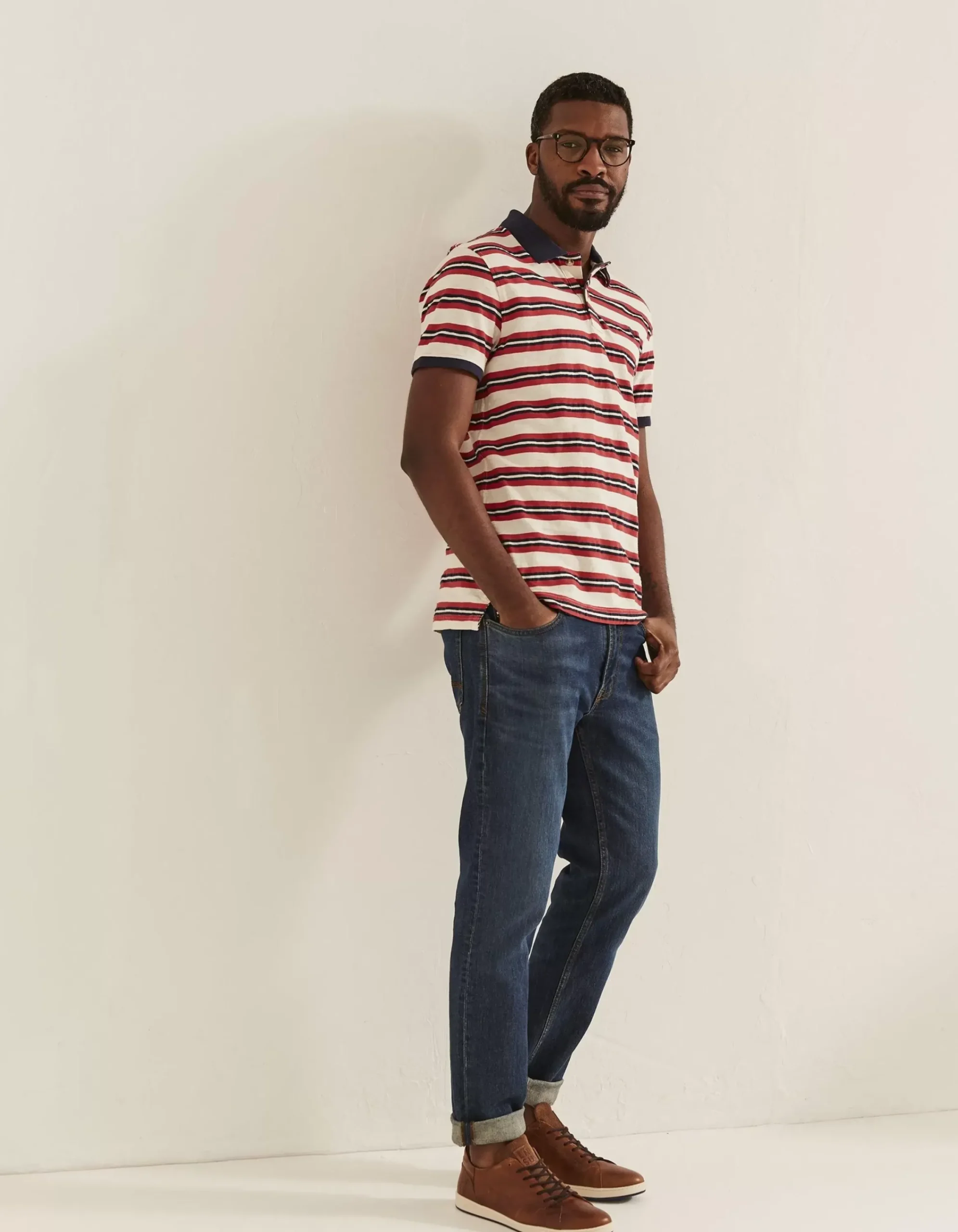 Men FatFace Polo Shirts|Worthing Stripe Polo